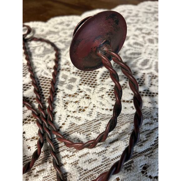 Twisted Metal Double Candlestick Wall Hanging - Picture 4 of 7